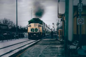 Train on railway tracks